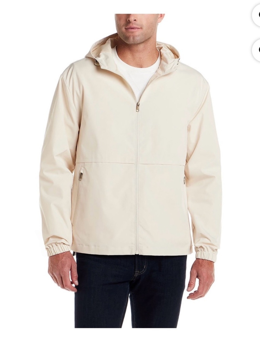 Weatherproof Men's Hooded Rain Jacket in Khaki